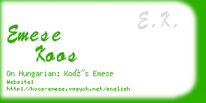 emese koos business card